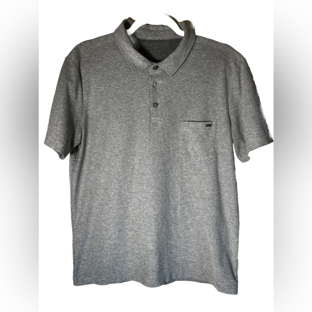 Vuori Mens Ace Polo in Heathered Grey Size S - Picture 2 of 3